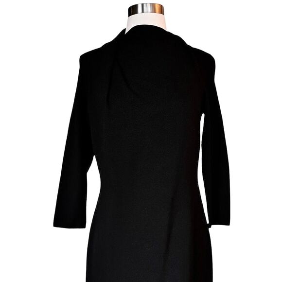 GIORGIO ARMANI Black Jersey Dress High Neck 3/4 Sleeves IT 44 Italy Medium 8 EUC - Picture 9 of 10